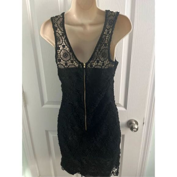 Mud Pie Black Sleeveless Lace Crochet Dress Size XS Wednesday Addams vibes - Picture 4 of 5